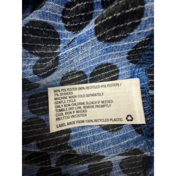 Ava & Viv Blue Black Polka Dot Print Side-Tie Sweetheart Dress Size XXL 2X 20 - Picture 7 of 8